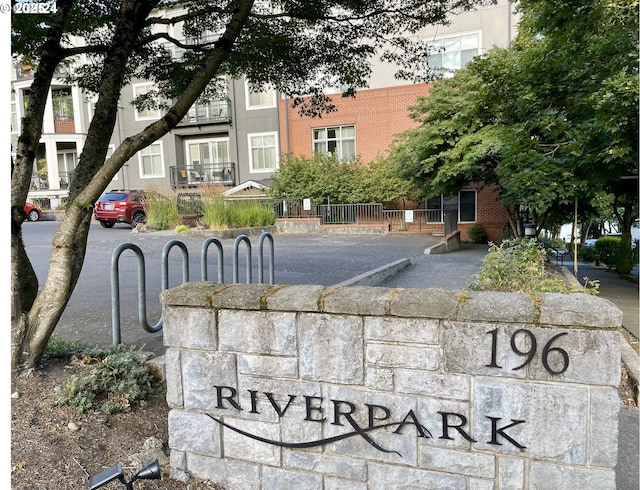 view of community sign