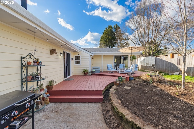 wooden terrace with fence