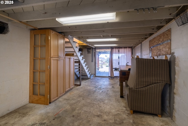 3720 NW Keel Ave, Lincoln City, OR 97367 - basement with stairway and concrete block wall