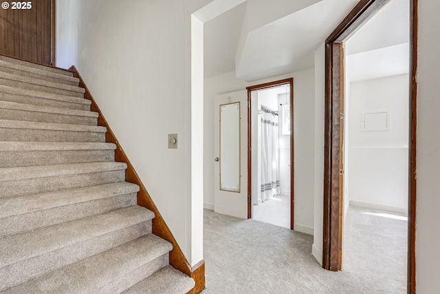6220 SW 45th Ave, Portland, OR 97221 - staircase featuring carpet floors and baseboards