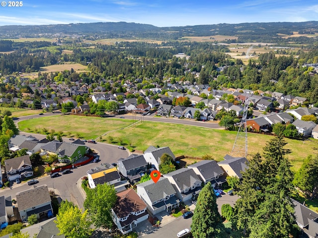 aerial view with a residential view