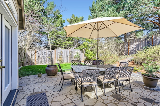 8650 SW Turquoise Loop, Beaverton, OR 97007 - fenced backyard featuring outdoor dining space and a patio