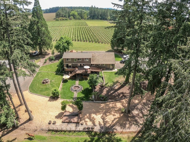 drone / aerial view featuring a rural view