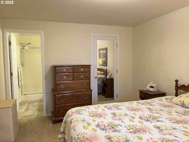 carpeted bedroom featuring a spacious closet and a closet