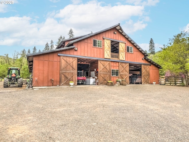 view of horse barn