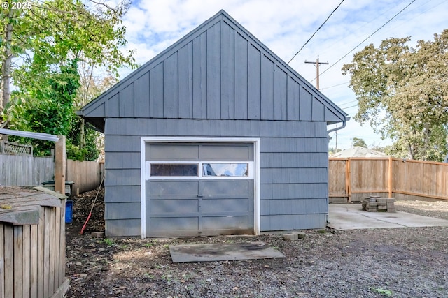 view of outdoor structure with a garage