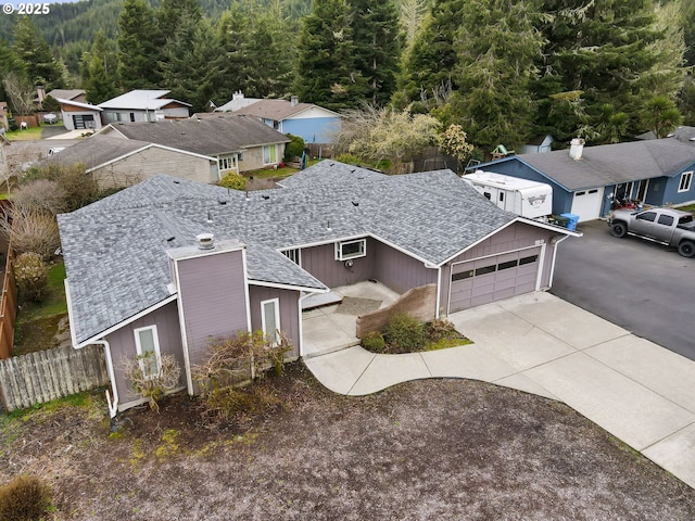 bird's eye view featuring a residential view
