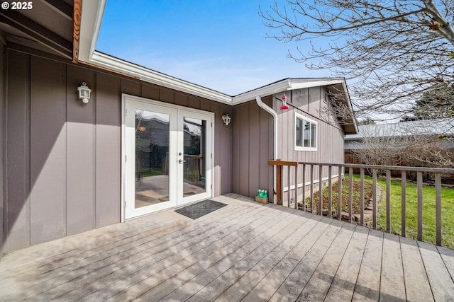 deck featuring french doors