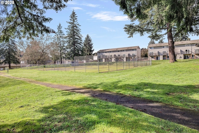 view of yard with fence