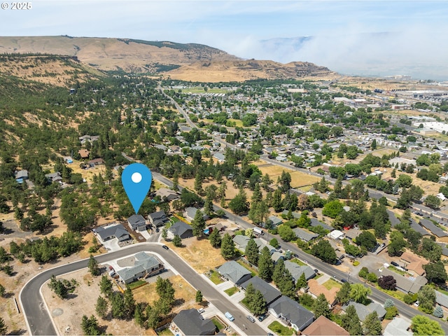 1405 Gordon Ct, The Dalles, OR 97058 - aerial view of property's location with a mountainous background and nearby suburban area