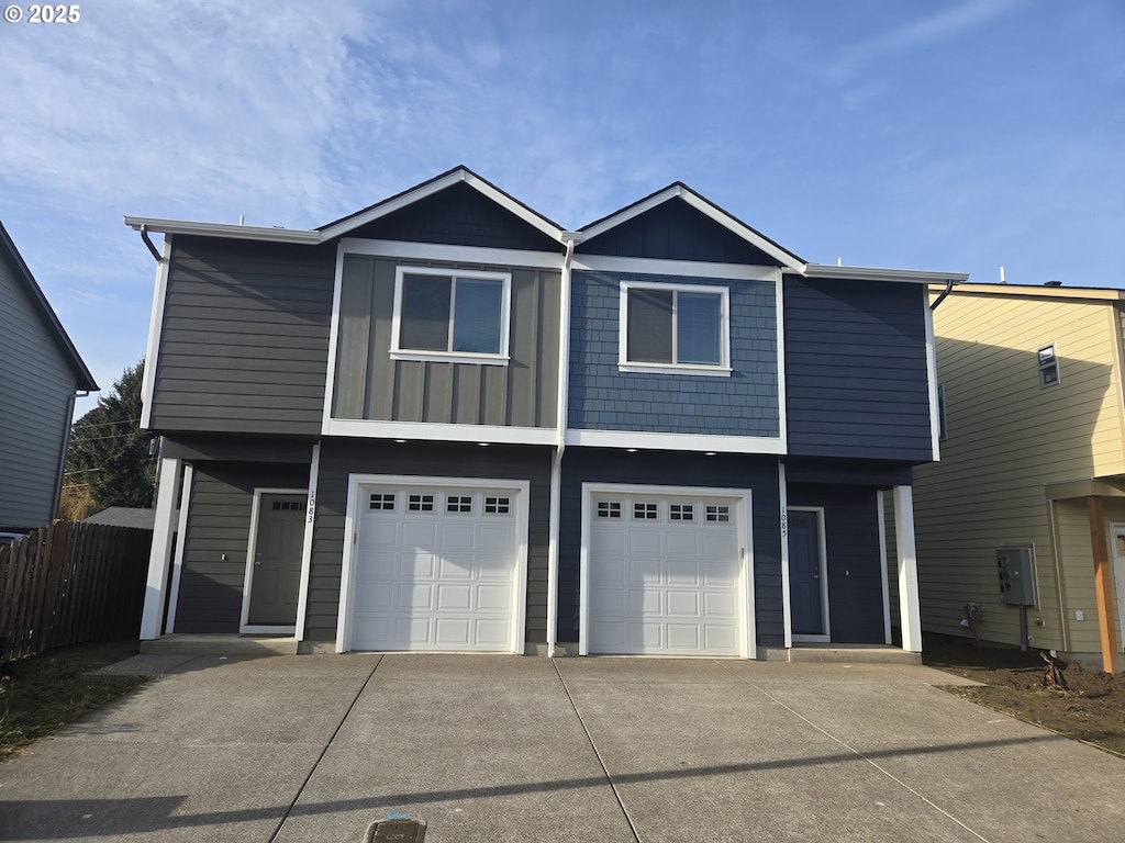 view of front of home featuring a garage