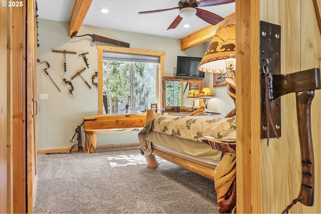 123604 Muttonchop St, Crescent Lake, OR 97733 - carpeted bedroom with beam ceiling and recessed lighting