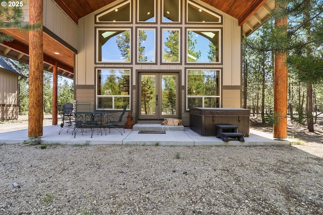 123604 Muttonchop St, Crescent Lake, OR 97733 - rear view of house featuring a patio, french doors, and a hot tub