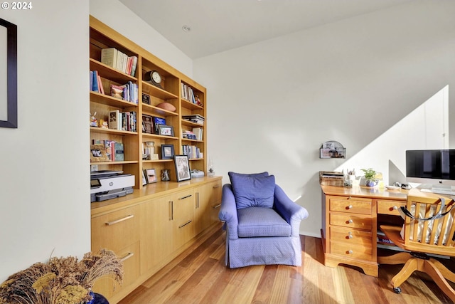 office featuring light hardwood / wood-style flooring