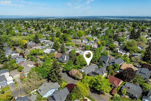 aerial view with a residential view