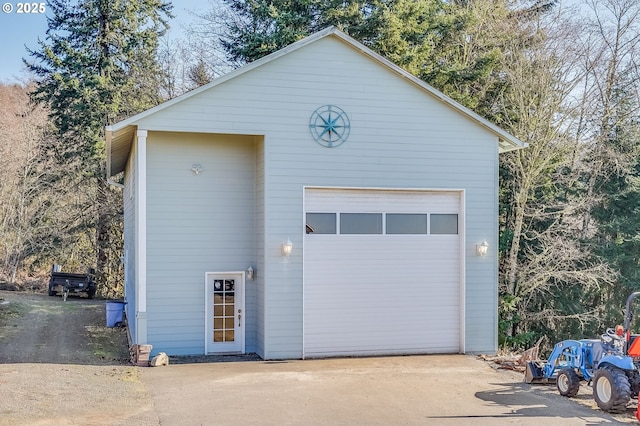 view of garage