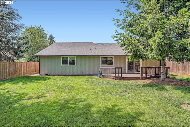 14905 SE Stevenson Dr, Vancouver, WA 98683 - rear view of house with a deck and roof with shingles