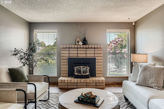 14905 SE Stevenson Dr, Vancouver, WA 98683 - living room with wood finished floors, a textured ceiling, and a textured wall