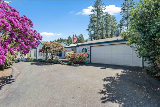 single story home featuring an attached garage and driveway
