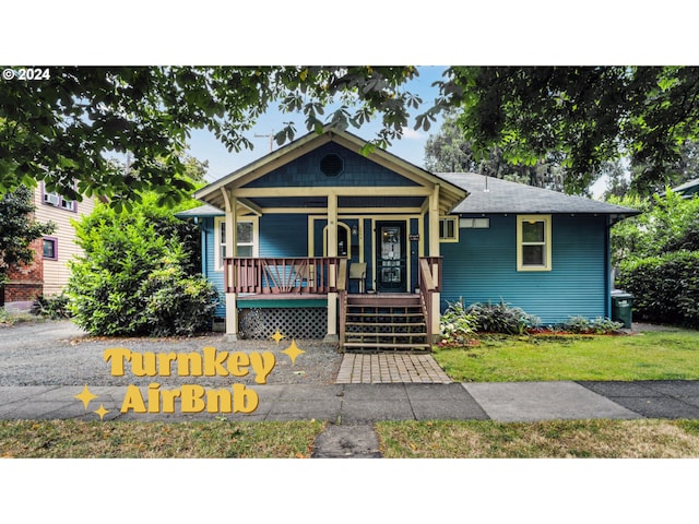 bungalow featuring covered porch