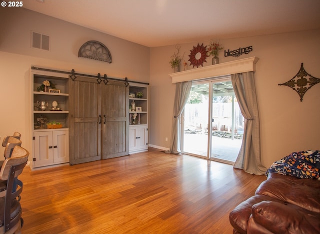 living room featuring light hardwood / wood-style flooring