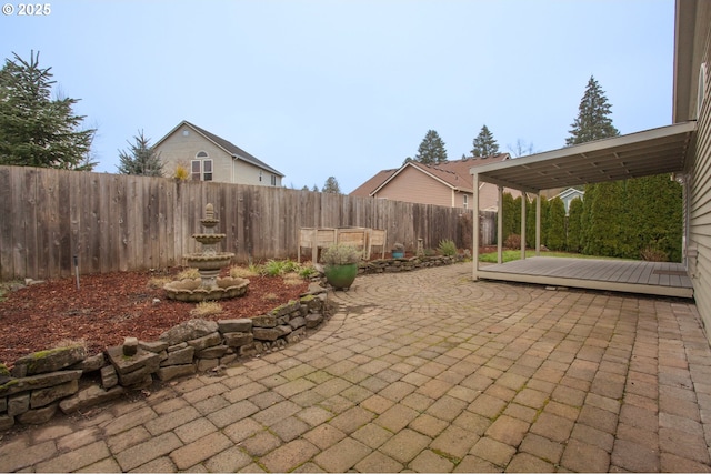 view of patio featuring a deck