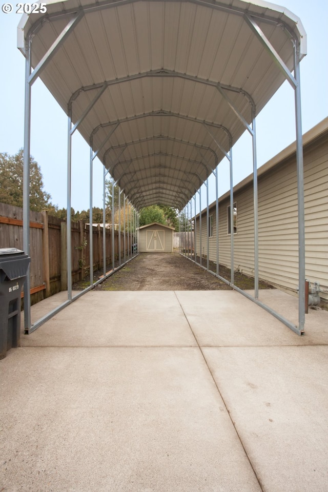 view of vehicle parking featuring a carport