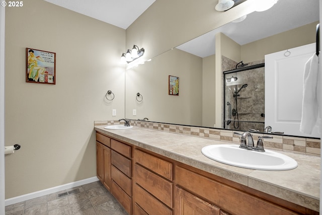 20021 Tharp Ct, Oregon City, OR 97045 - bathroom with double vanity and a shower stall