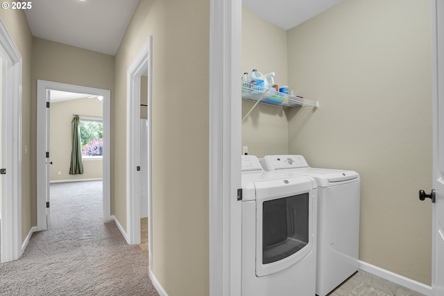 20021 Tharp Ct, Oregon City, OR 97045 - washroom featuring washing machine and dryer and light carpet