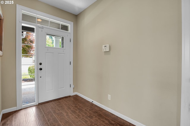 20021 Tharp Ct, Oregon City, OR 97045 - entryway with baseboards and dark wood-type flooring