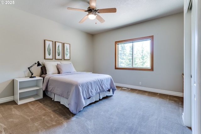 85339 Svarverud Rd, Eugene, OR 97405 - bedroom featuring carpet floors, baseboards, and a ceiling fan