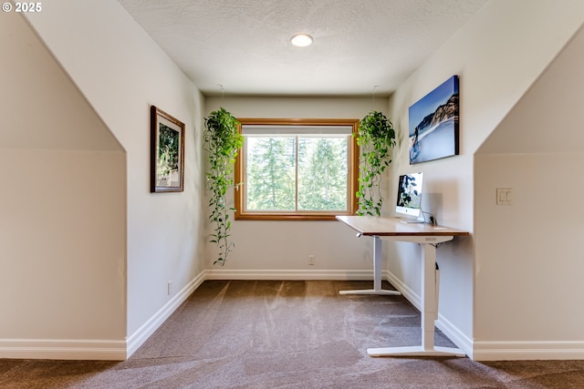 85339 Svarverud Rd, Eugene, OR 97405 - unfurnished office with carpet, baseboards, and a textured ceiling
