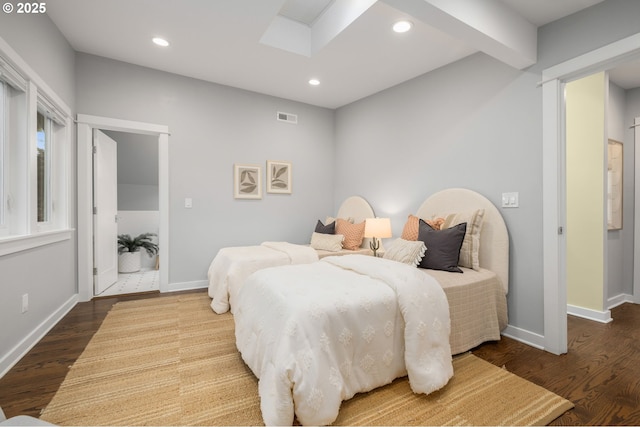 7928 SE 21st Ave, Portland, OR 97202 - bedroom featuring wood finished floors, recessed lighting, and a skylight