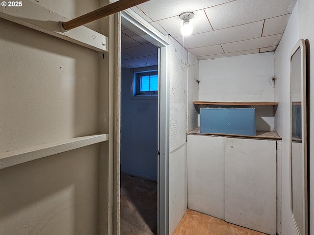 basement with a drop ceiling