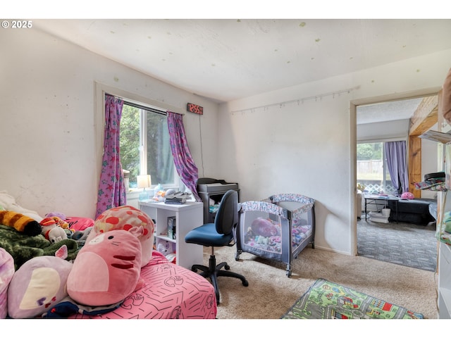 bedroom featuring carpet