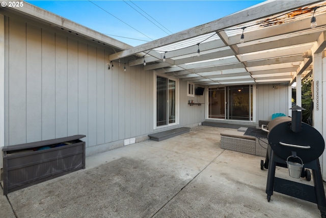 view of patio with a pergola