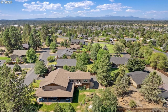 birds eye view of property featuring a residential view and a mountain view