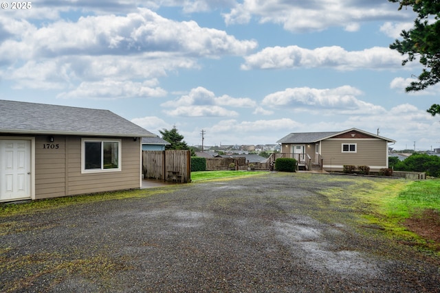 view of yard featuring fence