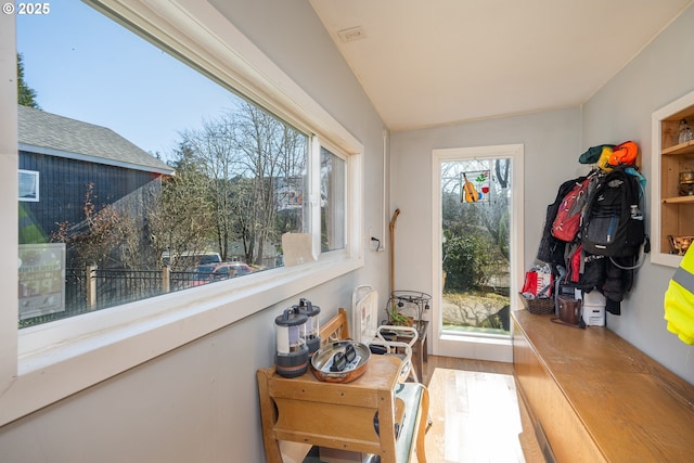 entryway featuring a healthy amount of sunlight and light wood-style floors