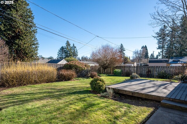 view of yard with a deck