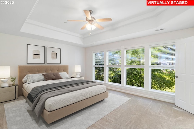 16273 Barlow Dr, Oregon City, OR 97045 - bedroom with a raised ceiling and light carpet