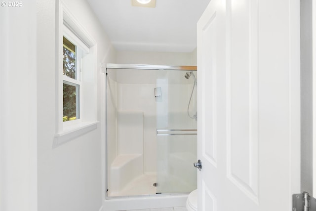 16273 Barlow Dr, Oregon City, OR 97045 - bathroom with a shower stall and tile patterned flooring