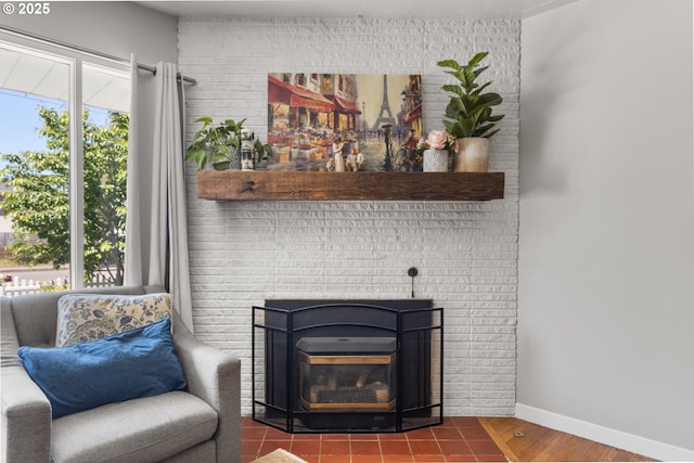 2408 N College St, Newberg, OR 97132 - detailed view of a glass covered fireplace and baseboards