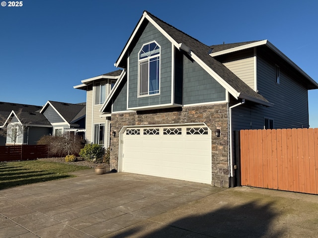 view of front of property featuring a garage