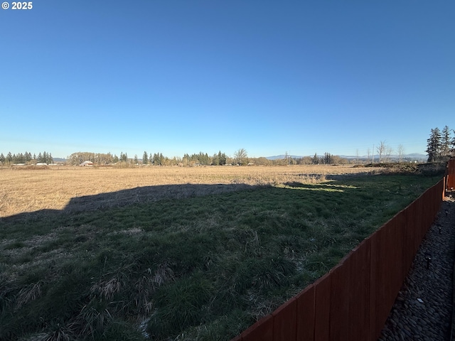 view of yard with a rural view