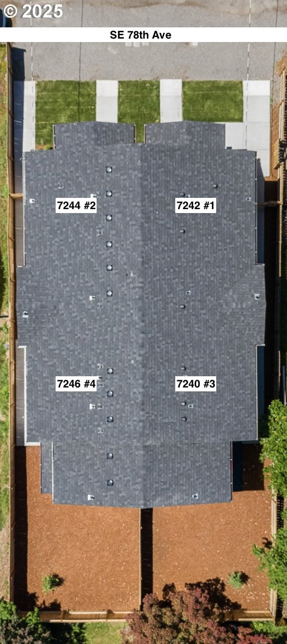 7244 SE 78th Ave Unit 2, Portland, OR 97206 - birds eye view of property