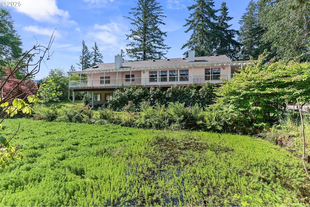 18183 SE Richey Rd, Gresham, OR 97080 - back of property with a chimney and a balcony