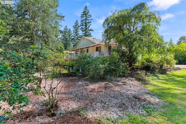 18183 SE Richey Rd, Gresham, OR 97080 - view of grassy yard with covered porch and stairway