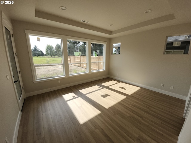 5602 N 93rd Ave Unit Lt205, Camas, WA 98607 - spare room with a tray ceiling, dark wood-type flooring, and recessed lighting