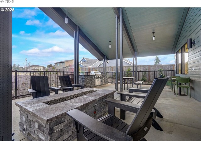 5602 N 93rd Ave Unit Lt205, Camas, WA 98607 - view of patio with an outdoor kitchen and an outdoor fire pit
